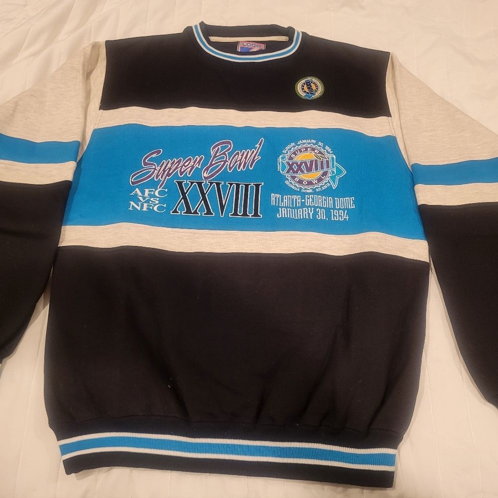 Super Bowl XXVIII Sweatshirt with original merchandising sticker Men's L